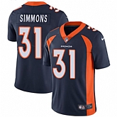 Nike Men & Women & Youth Broncos 31 Justin Simmons Navy Alternate NFL Vapor Untouchable Limited Jersey,baseball caps,new era cap wholesale,wholesale hats